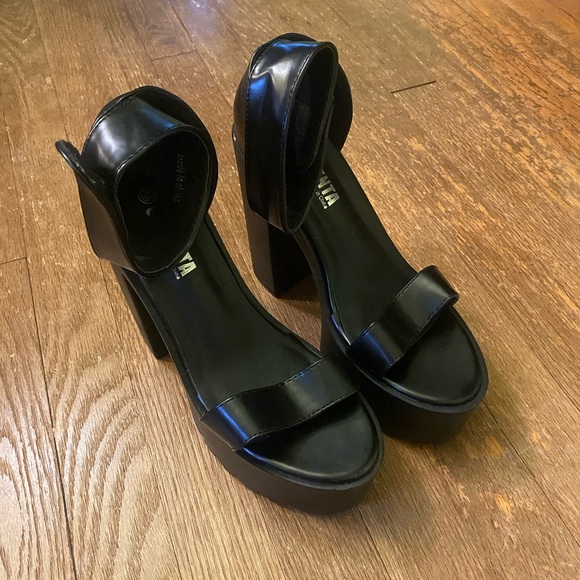 Women's Platform Block High Heel Chunky Heels - Picture 2 of 7